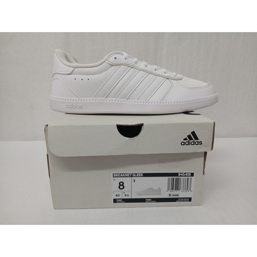 Adidas Breaknet Sleek Women's White Tennis Shoes Sneakers IH5418 Size 8‎